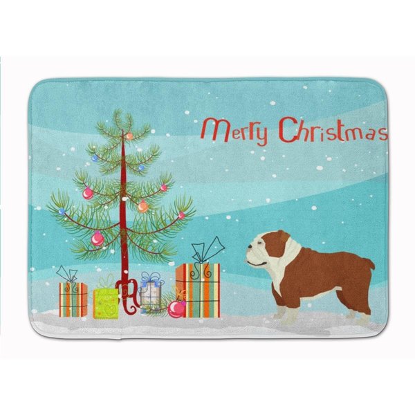 Carolines Treasures English Bulldog Christmas Tree Machine Washable Memory Foam Mat CK3536RUG